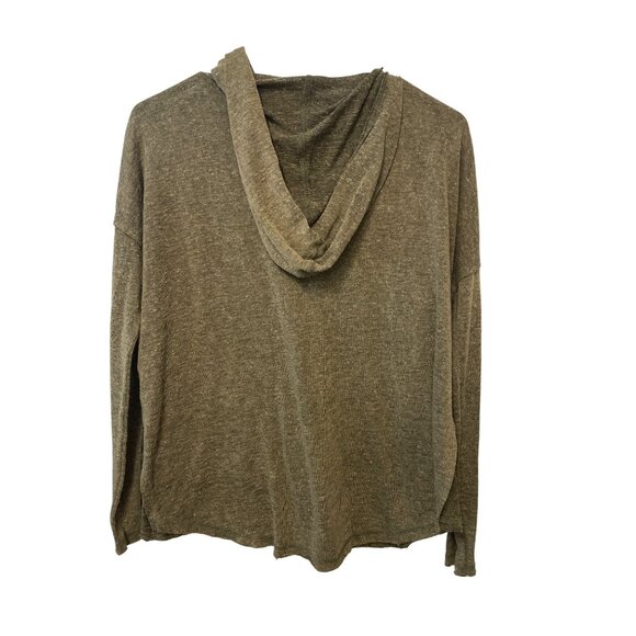 Womens Billabong Olive Green Hooded Pullover Sweatshirt S Boho Comfort Relaxed F - Picture 2 of 7